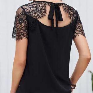 Elegant Black Lace Women's Top